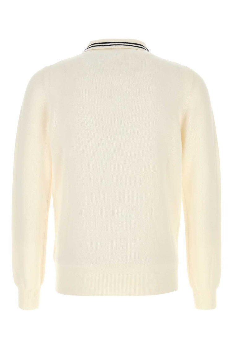 Ivory Embroidered Long-Sleeve Polo 2