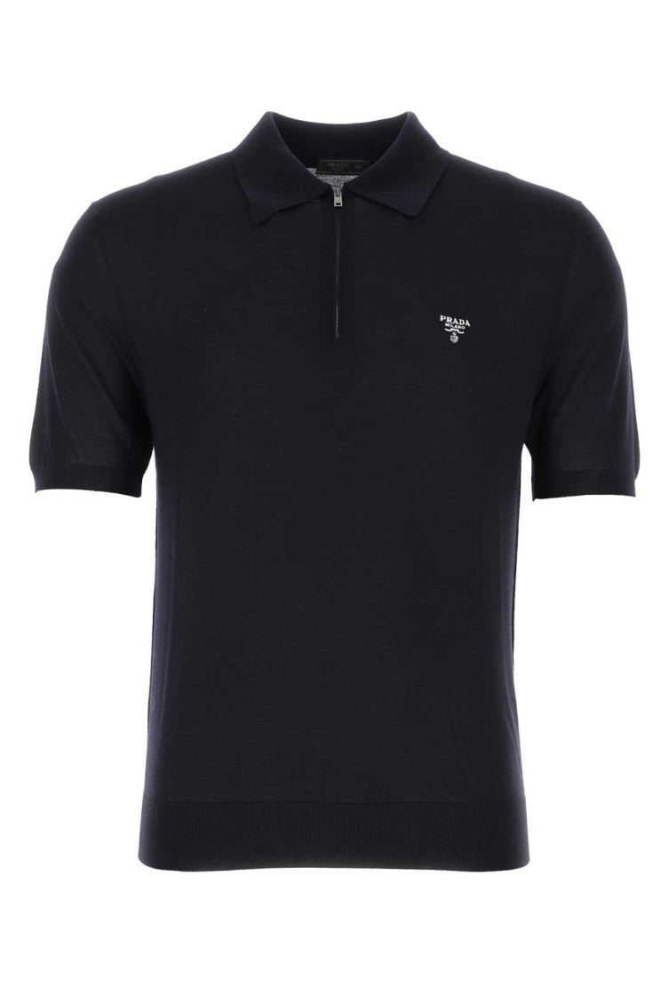 Midnight Blue Logo Zip Polo 1