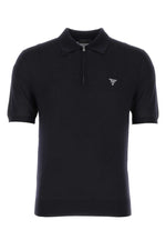 Midnight Blue Logo Zip Polo 1
