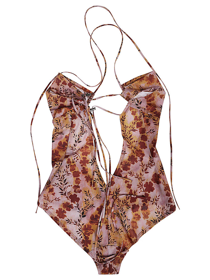 Pink Side lacing swinsuit 2