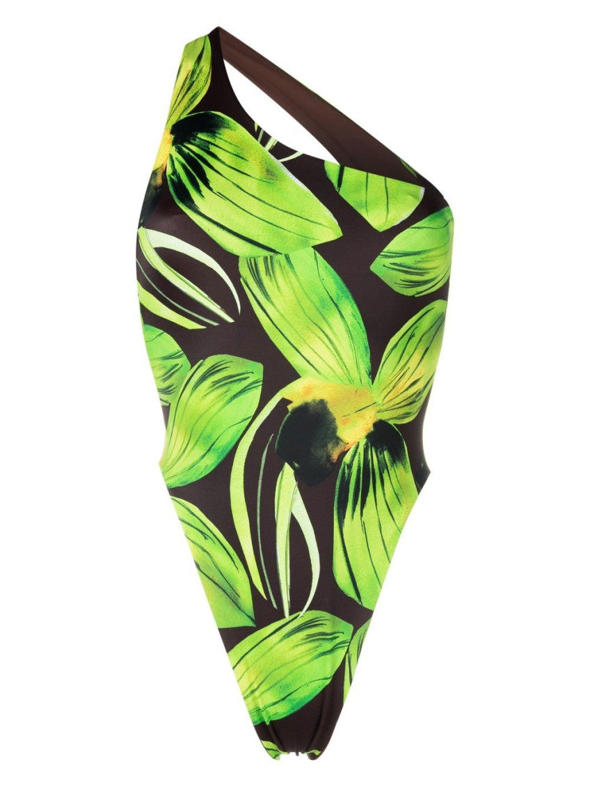 Green One-shoulder swimsuit 1