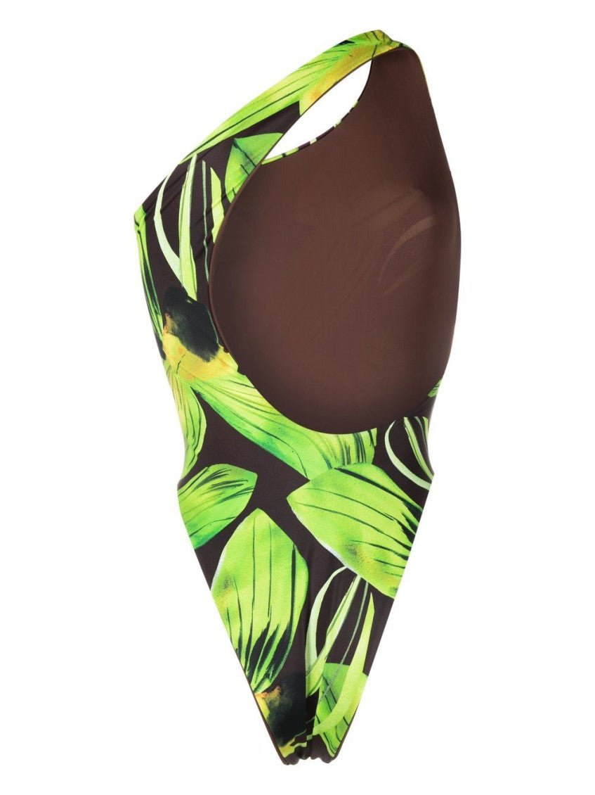 Green One-shoulder swimsuit 2