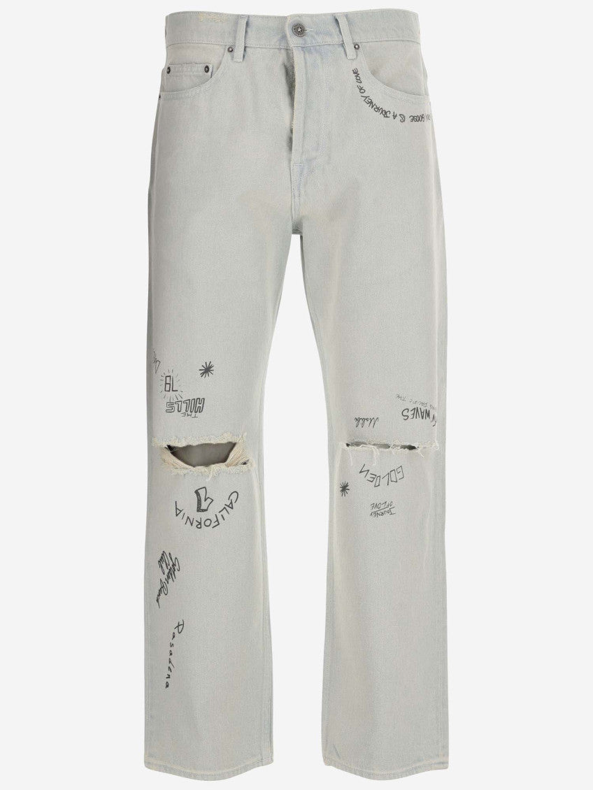 Light Blue Straight Leg Jeans 1