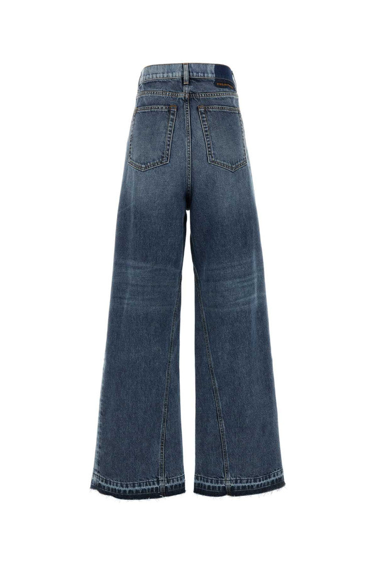 Blue Two-Tone Wash Slouchy Straight Leg Jeans 2