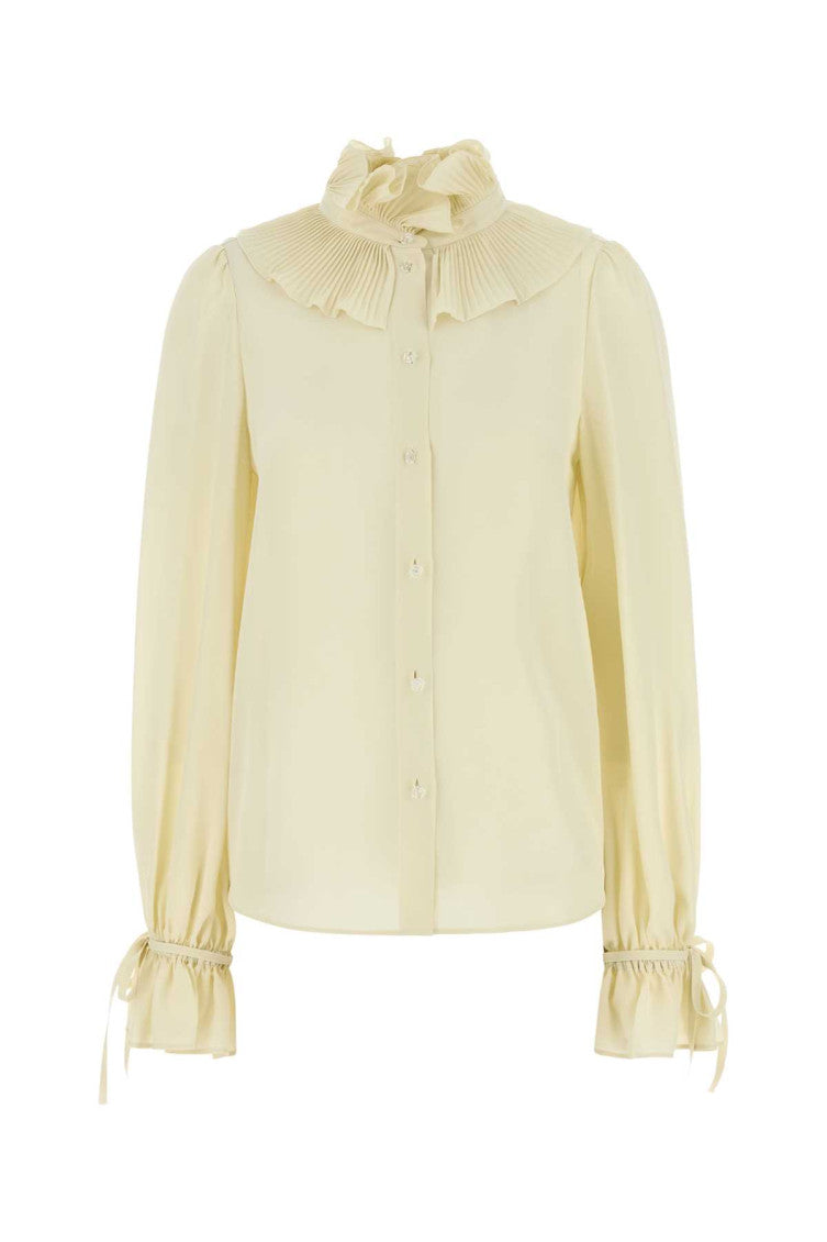 Off White Crepe Shirt 1