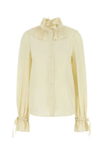Off White Crepe Shirt 1