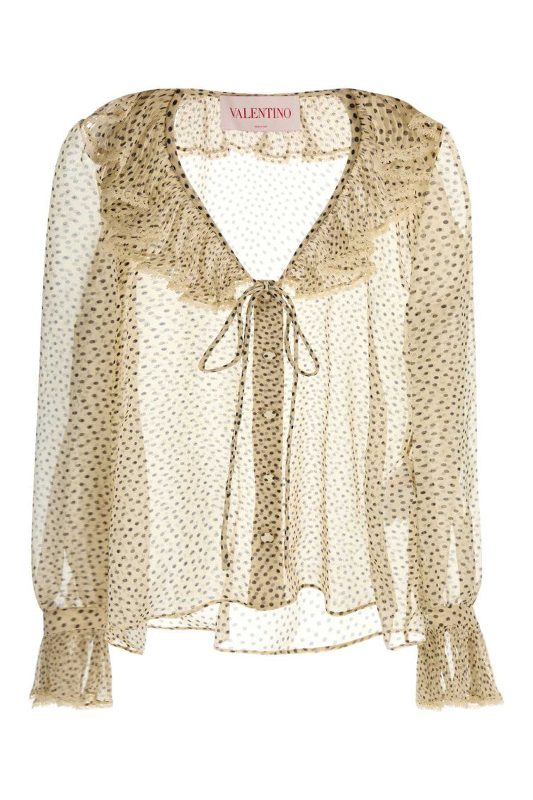 Beige Printed Georgette Top 1