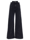 Black Jeans asymmetrical waist 1