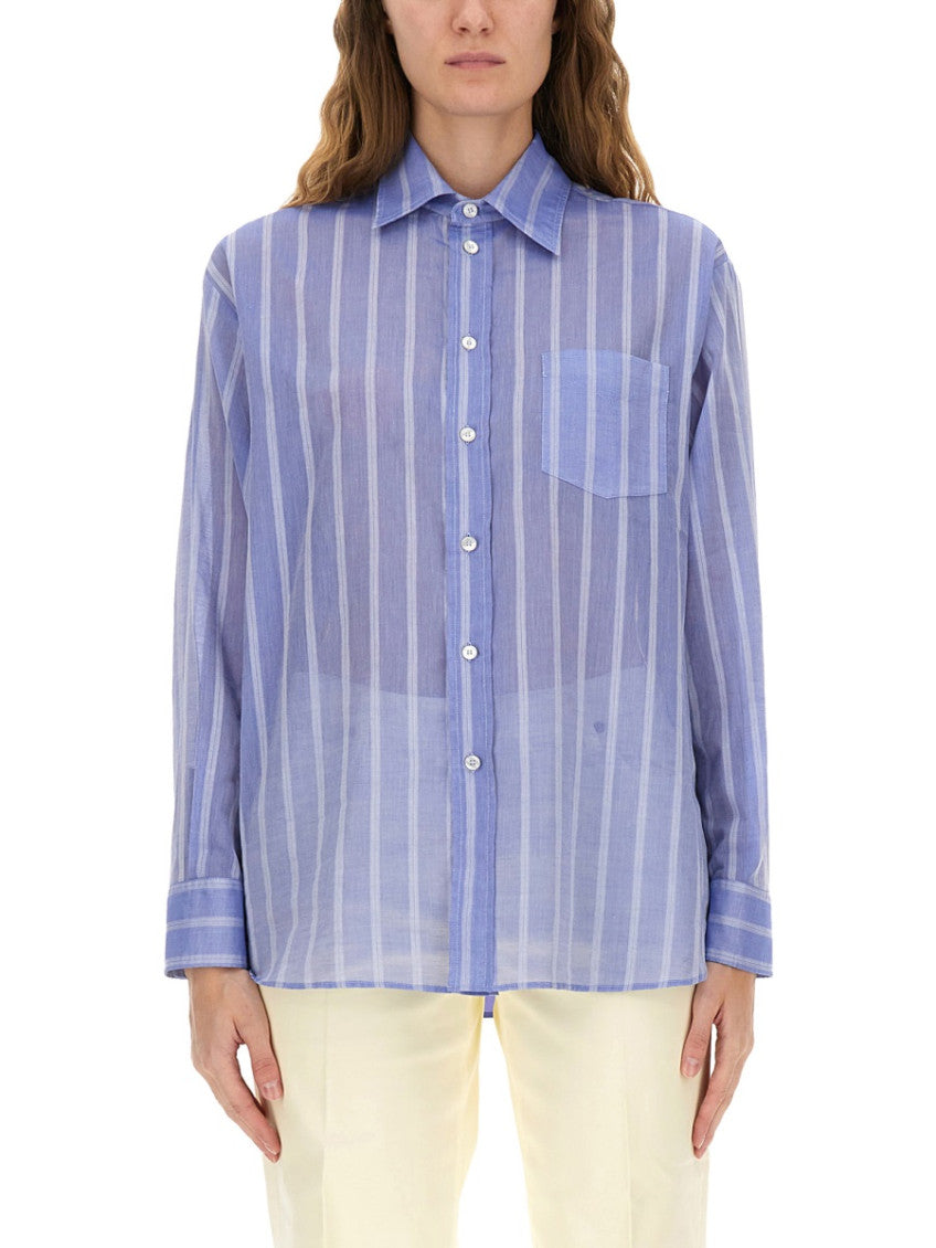 Light Blue Relaxed Stripes Shirt 1