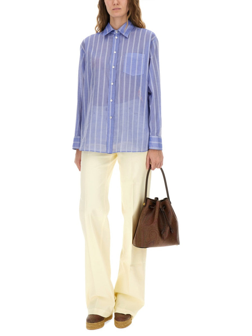 Light Blue Relaxed Stripes Shirt 4