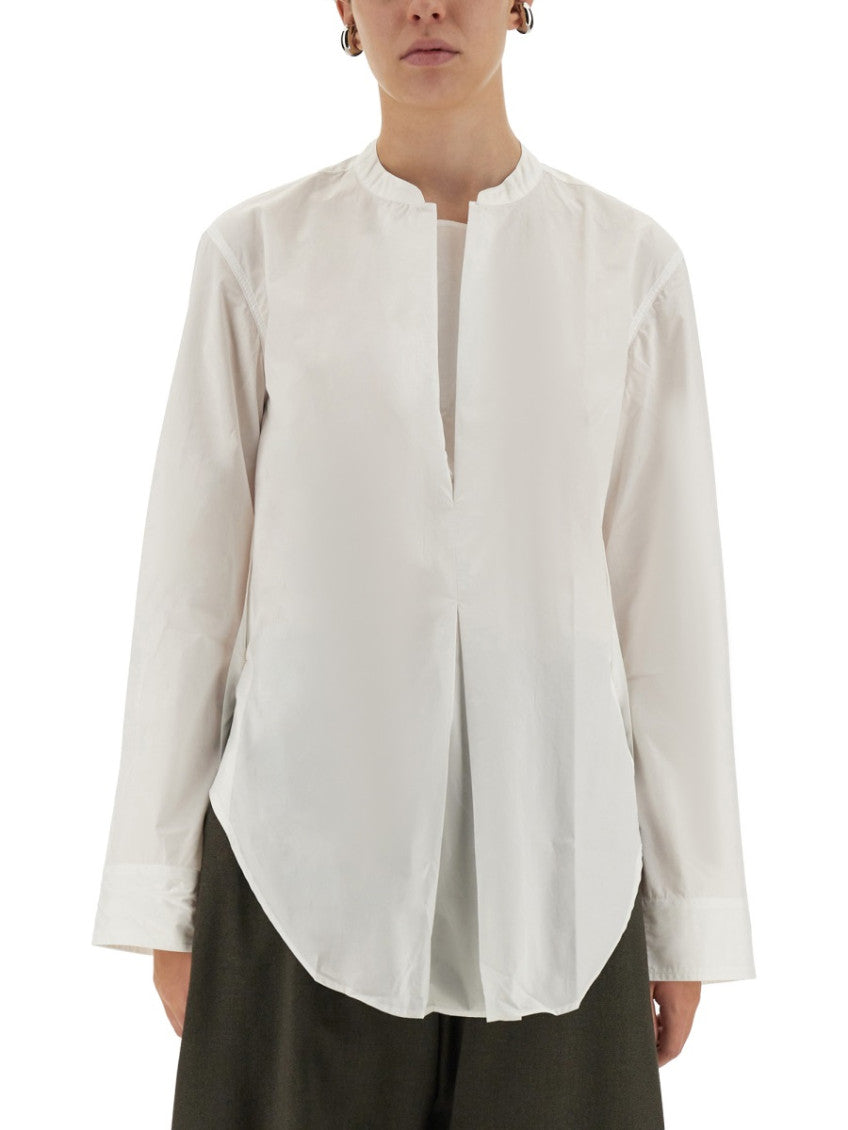 White Relaxed Solid Shirt 1