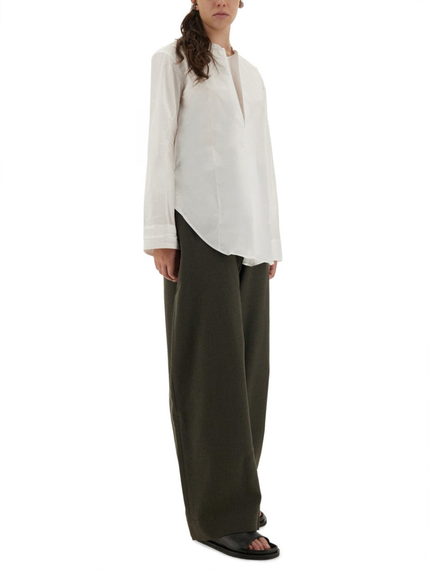 White Relaxed Solid Shirt 4