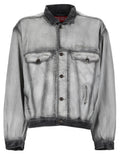 Grey Solid Shirt Collar Jacket 1