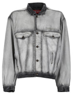 Grey Solid Shirt Collar Jacket 1