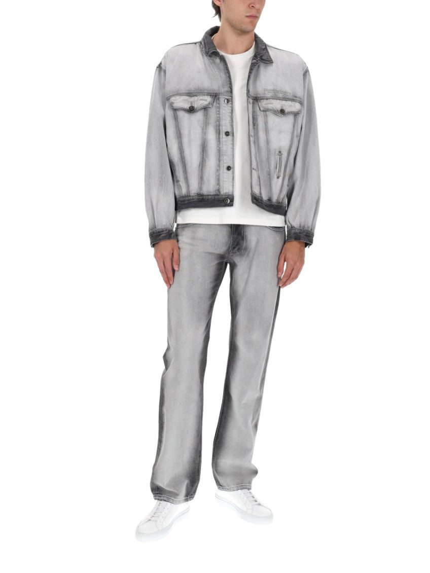 Grey Solid Shirt Collar Jacket 2