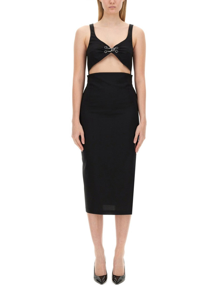 Black Scoop Neck Midi Dress 1