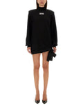 Black Logo Mock Collar Mini Dress 1