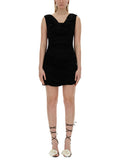 Black Solid Cowl Neck Mini Dress 1