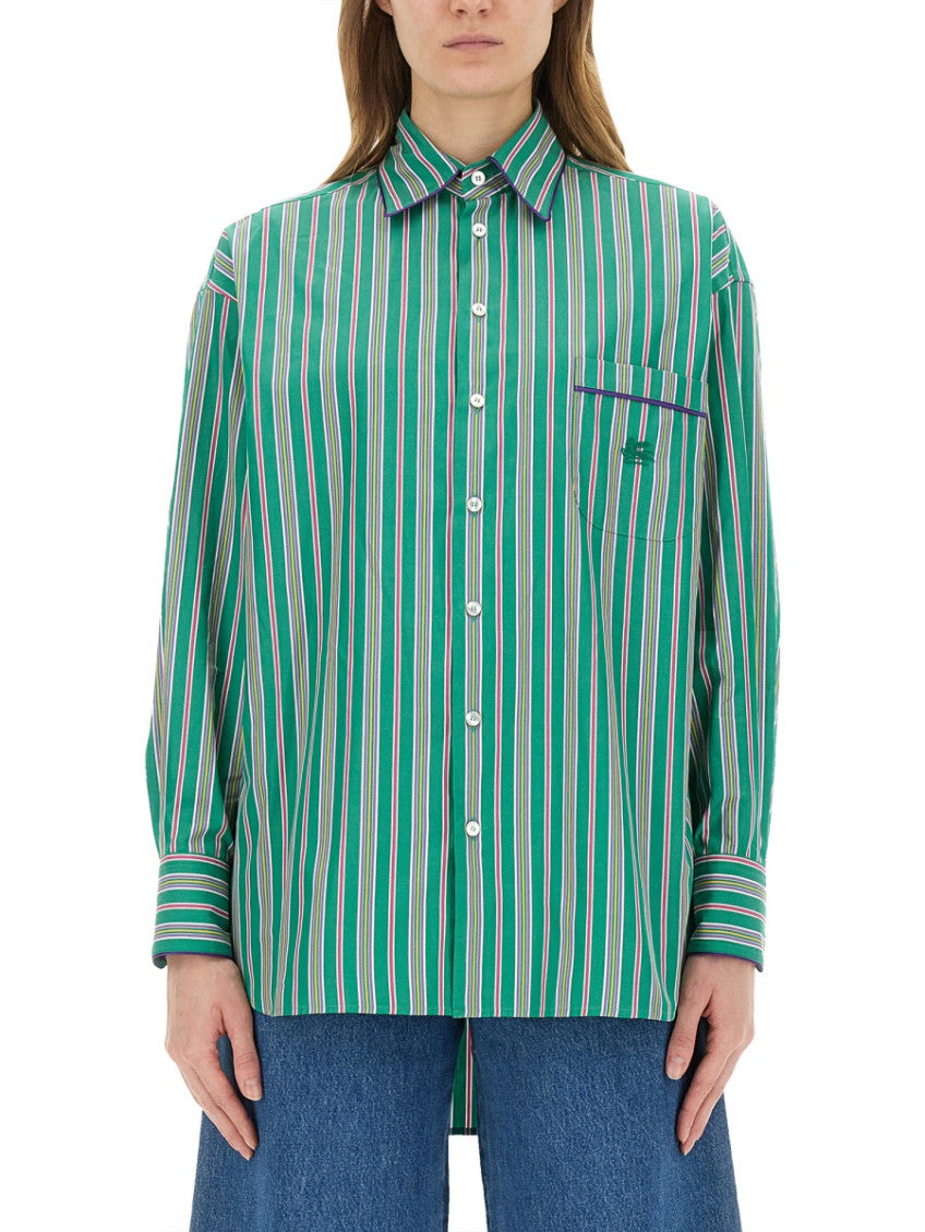 Green Relaxed Stripes Shirt 1