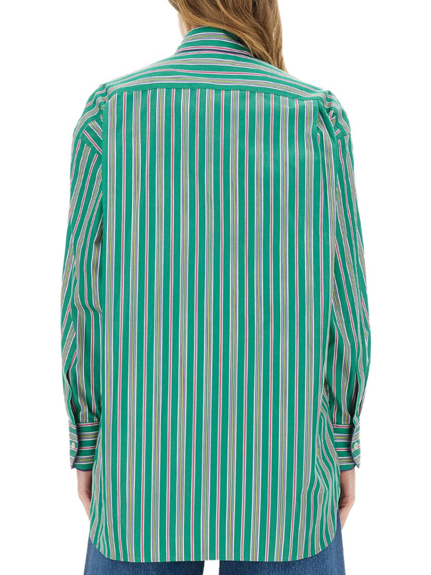 Green Relaxed Stripes Shirt 2