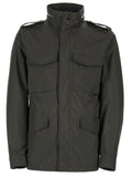 Olive Solid Mandarin Collar Jacket 1