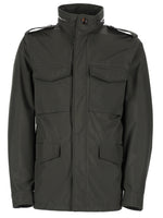 Olive Solid Mandarin Collar Jacket 1