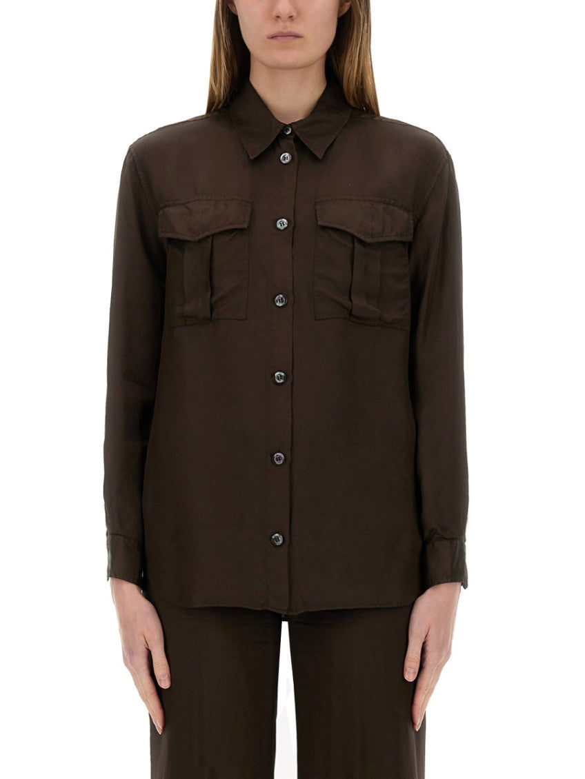 Brown Relaxed Solid Shirt 1