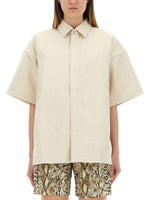 Beige Oversized Solid Shirt 1