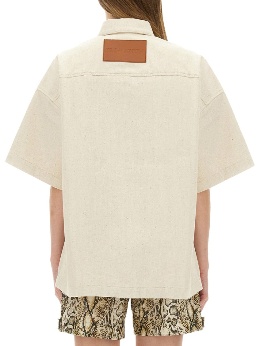 Beige Oversized Solid Shirt 2