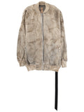 Beige Printed Round Neck Jacket 1