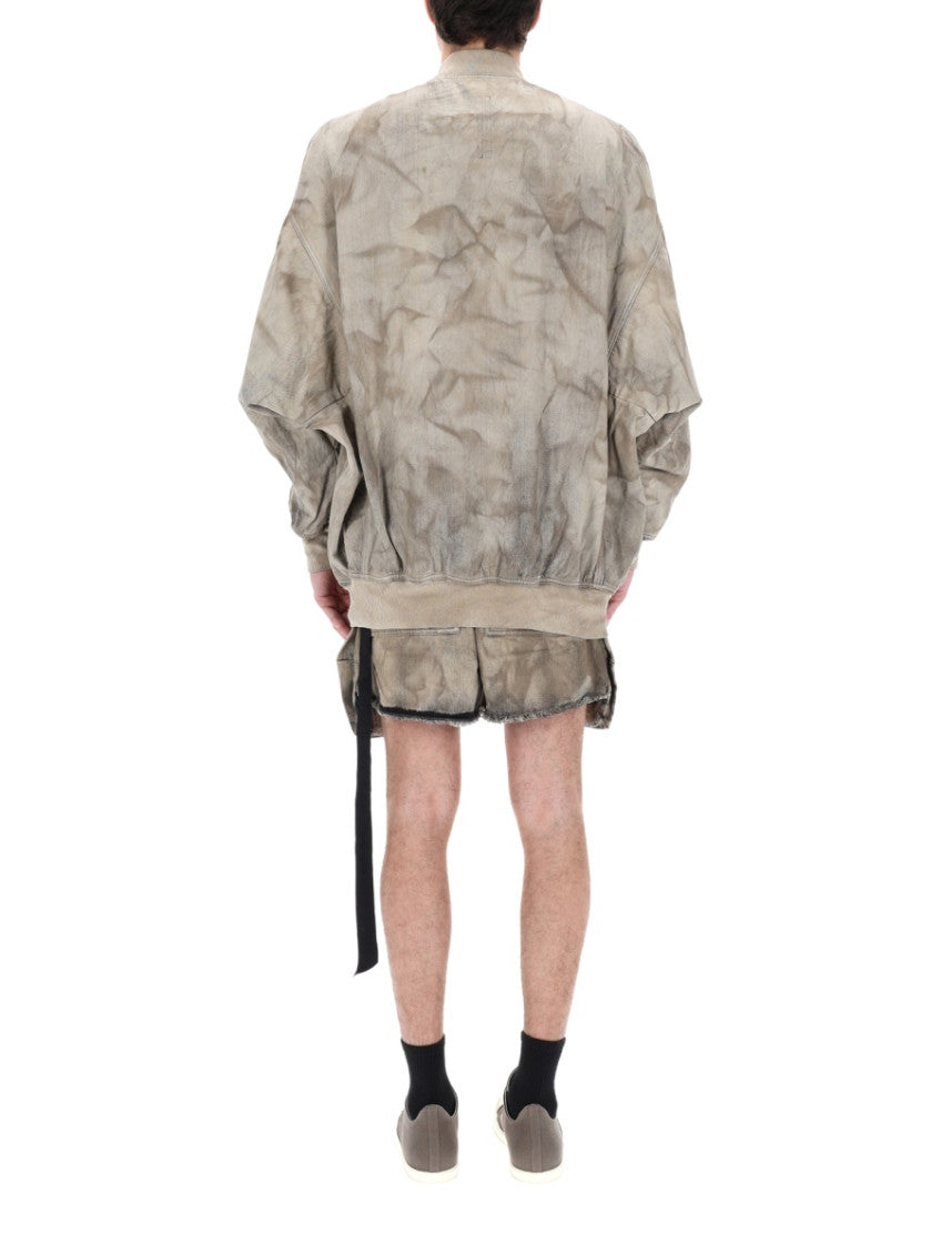 Beige Printed Round Neck Jacket 4