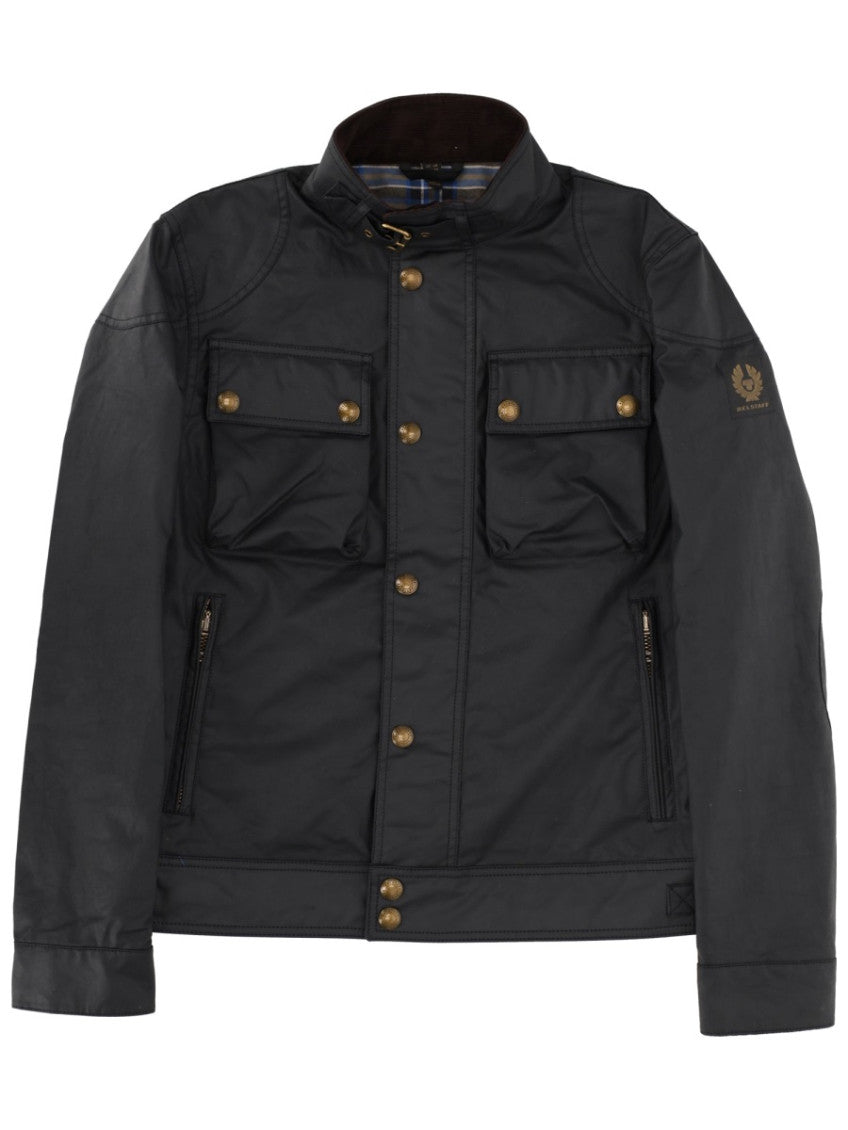 Black Solid Band Collar Jacket 1