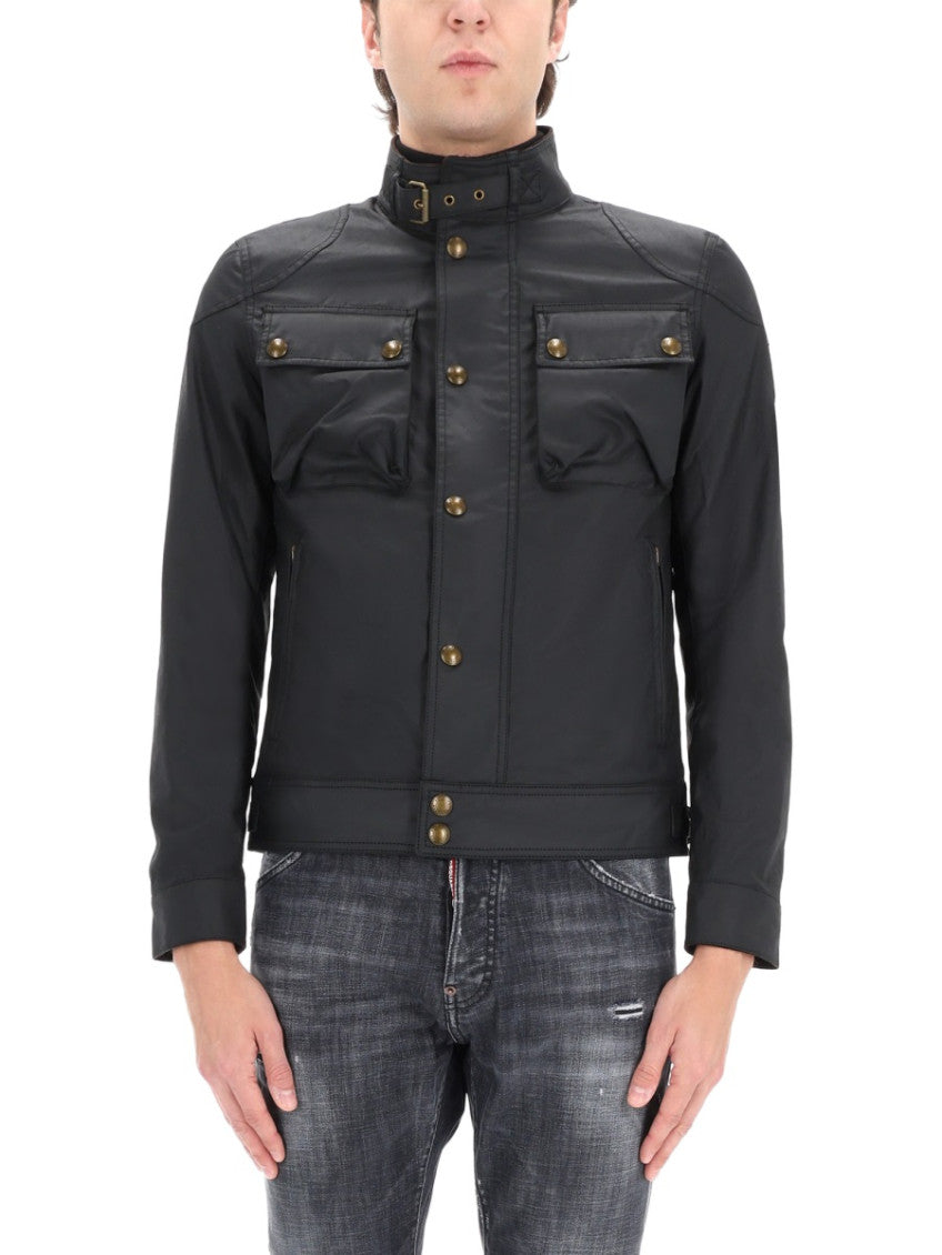 Black Solid Band Collar Jacket 3