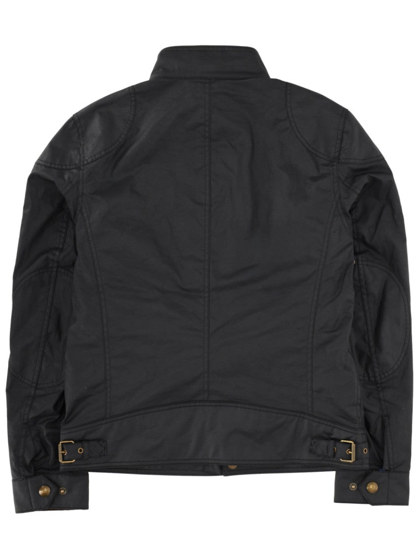 Black Solid Band Collar Jacket 4