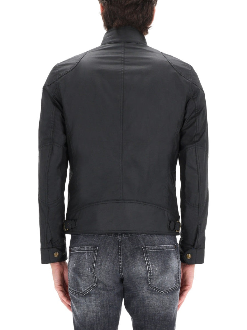 Black Solid Band Collar Jacket 5