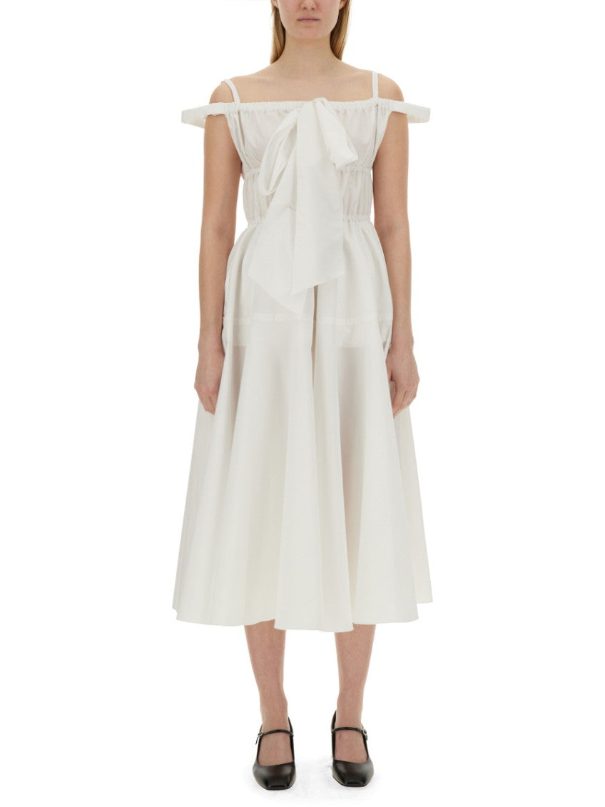White Off Shoulder Midi Dress 1