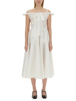White Off Shoulder Midi Dress 1