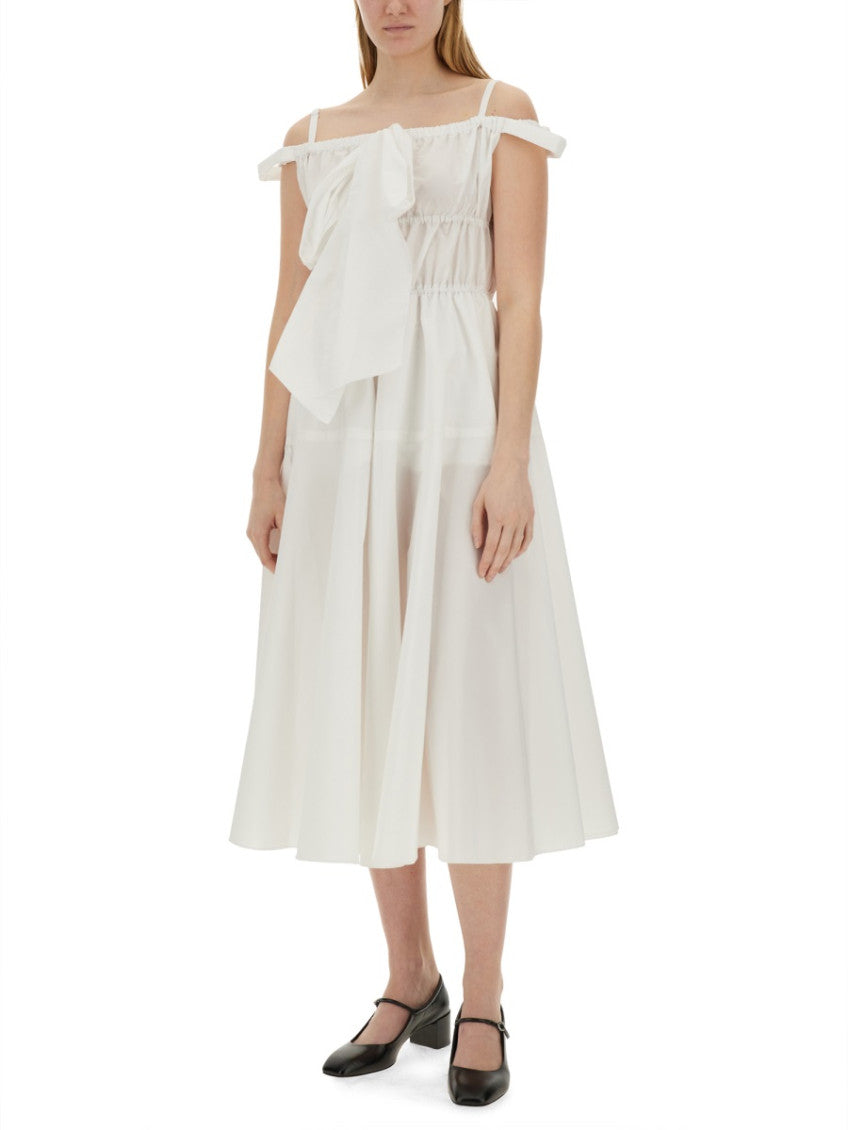White Off Shoulder Midi Dress 2