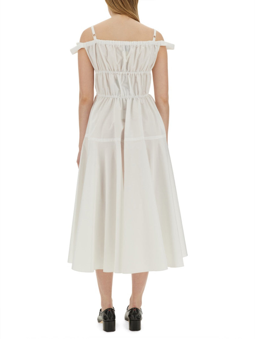 White Off Shoulder Midi Dress 3