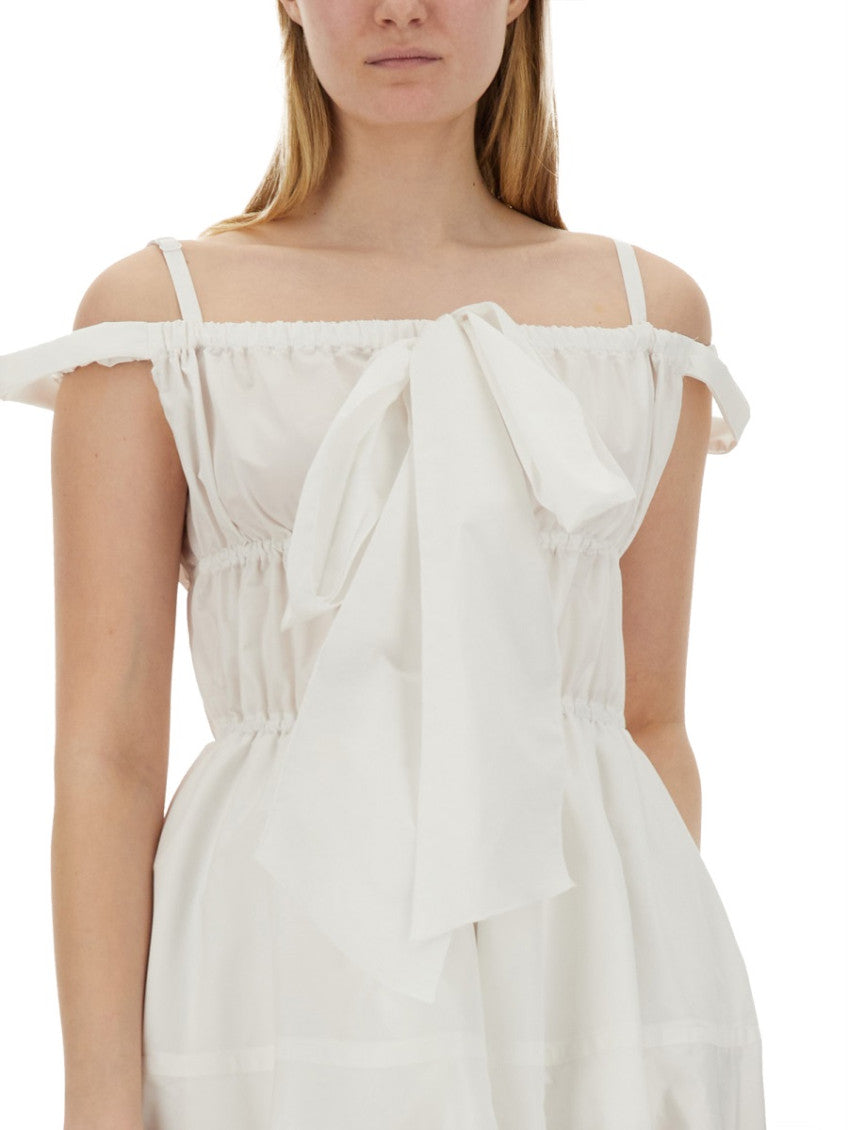 White Off Shoulder Midi Dress 4