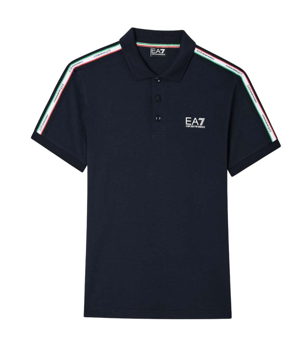 Blue Logo Shirt Collar Polo 1