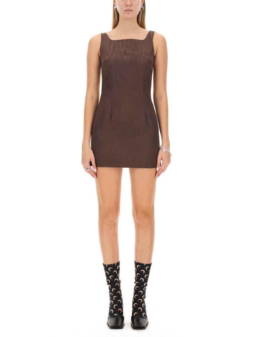 Brown Square Neck Mini Dress 1