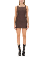 Brown Square Neck Mini Dress 1