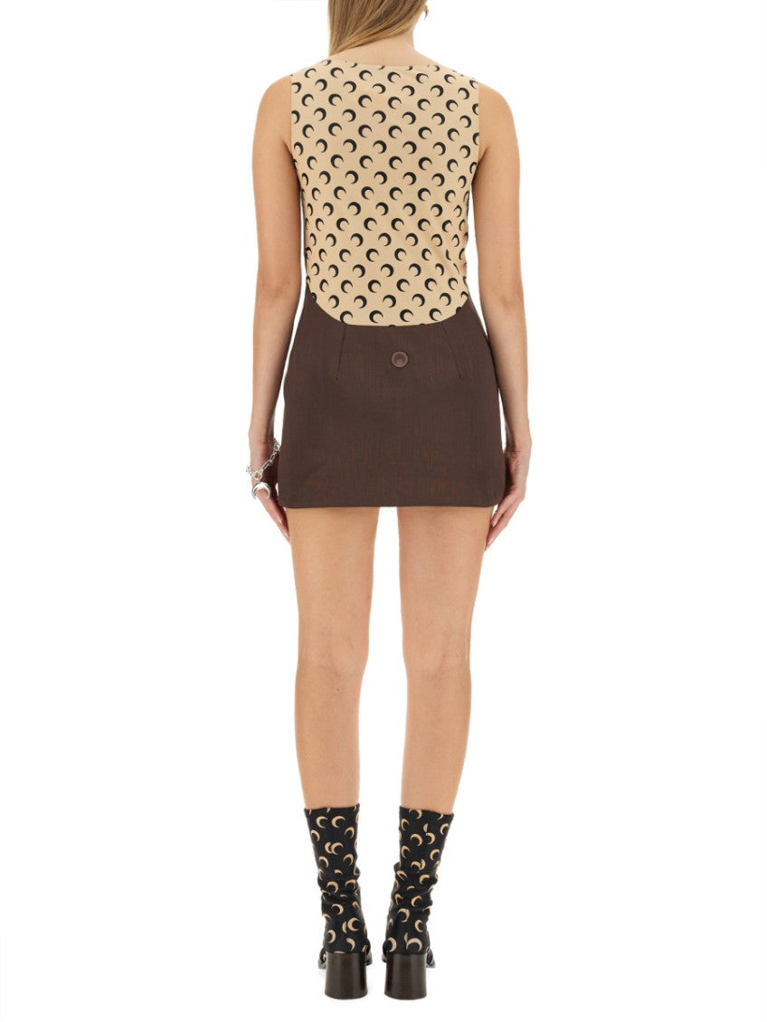 Brown Square Neck Mini Dress 3