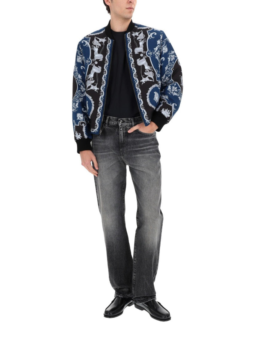 Black Solid Mock Collar Jacket 2