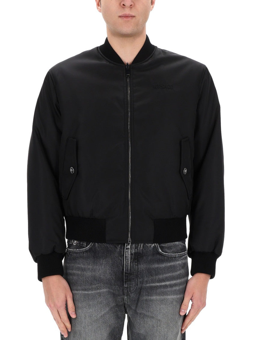 Black Solid Mock Collar Jacket 4