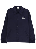 Navy Blue Logo Shirt Collar Jacket 1