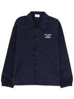 Navy Blue Logo Shirt Collar Jacket 1