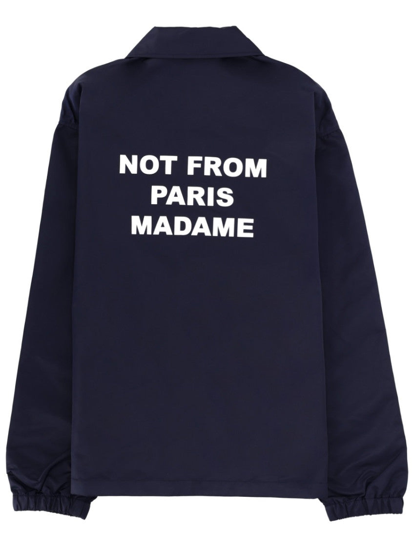 Navy Blue Logo Shirt Collar Jacket 2