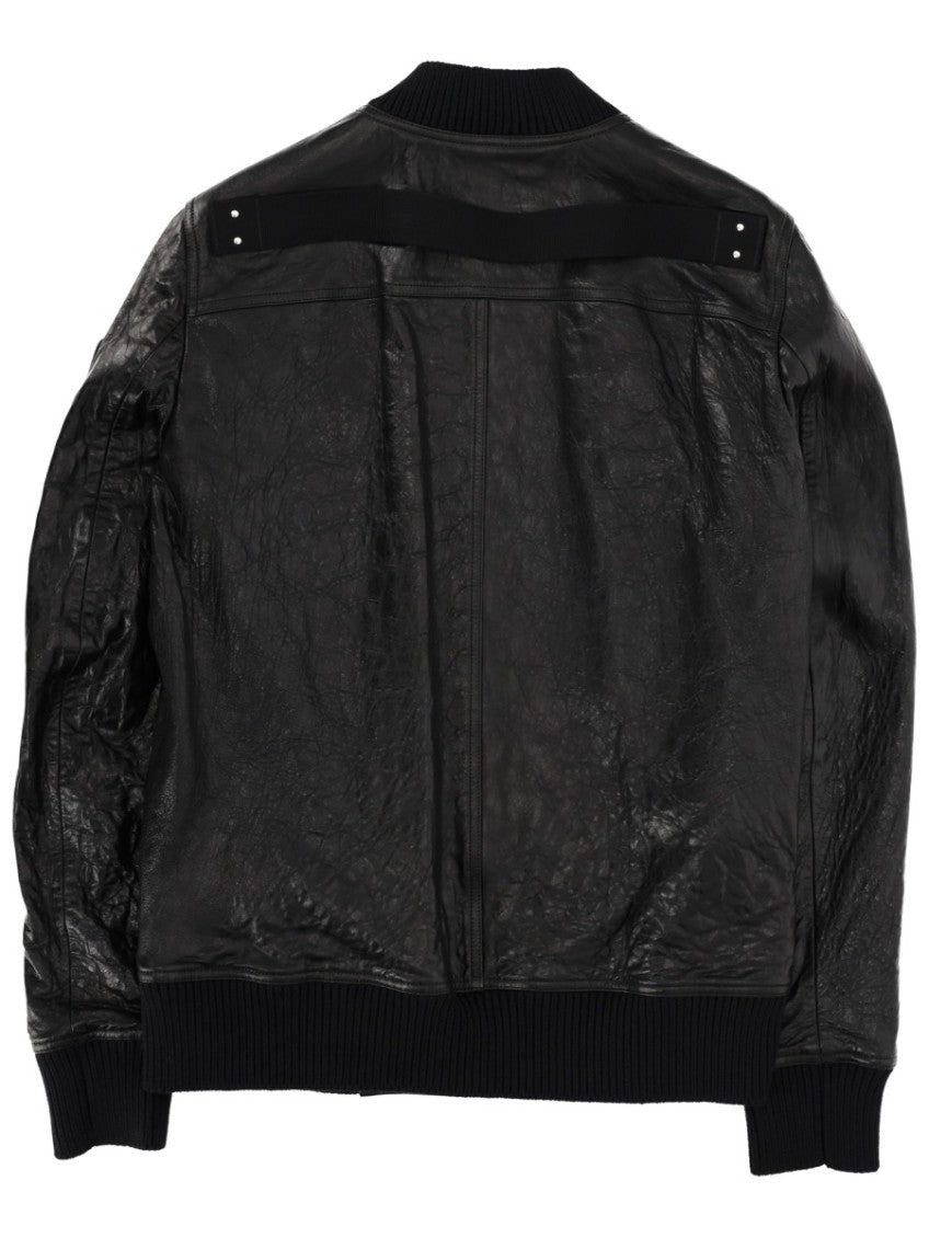 Black Textured Round Neck Jacket 4